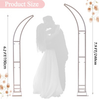 Arche de mariage en métal de haute qualité, ensemble de 2 pièces, design floral doré pour la décoration de la scène de mariage, support d'arche de mariage