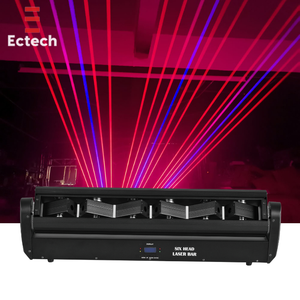 Luz de Cabeza Móvil Láser RGB Verde, Azul y Rojo de 6 Ojos Guangzhou para Clubes y Discotecas con Control DMX512 y Potencia de 3W - Product Image 1