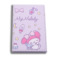 Miroir de maquillage pliable rectangulaire en cuir PU, motif mignon, portable, vente en gros