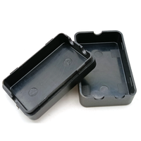 Boîtier électronique en plastique ABS noir mat, coins arrondis, rectangulaire, avec double trou pour câbles, pour module de circuit imprimé