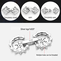 Nicemix D P 2591 — fermoir de collier en argent 925, boucle à double boutonnage, trois boutonnage