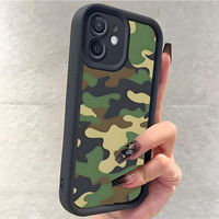 Excellente coque de téléphone portable en TPU antichoc avec motif camouflage et protection d'objectif pour iPhone 11 12 13 14 15 16 17 18 Pro Max