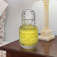 Vente en gros Bouilloire en verre de luxe transparente pour la maison Carafe avec ensemble de tasses portable Pichet en verre pour eau froide