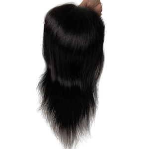 Haute qualité 100% cheveux humains bruts 8*10 pouces couleur personnalisée longue <span class=keywords><strong>coiffure</strong></span> 100% système de remplacement de cheveux humains pour hommes - Product Image 3