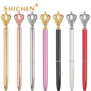 Low price crown ball pen making machine metal pen crystal pen with custom logo for gift