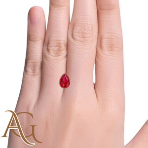 LAB GROWN Ruby Pears Pierres précieuses libres à facettes en forme de poire pour bijoux 3x4mm à 12x20mm Rubis rouges créés certifiés - Product Image 6