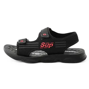 Sandálias esportivas casuais masculinas antiderrapantes sapatos de praia com sola macia PU e PVC forro de pelúcia dedo do pé redondo roupa confortável para o verão