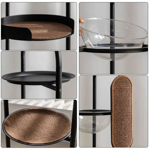 Torre de escalada integrada de hierro forjado de diseño moderno, con rascador sencillo, juguetes de lujo clásicos, en caja. - Product Image 2
