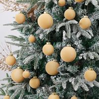Lot de Boules de Noël en Velours Floqué, Ornements de Luxe Incassables en Plastique pour Décoration de Sapin de Noël et de Maison