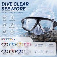 Masque de plongée en silicone transparent, vue large, anti-buée, étanche, lunettes de plongée réglables pour jeunes nageurs