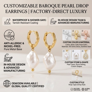 Fábrica <span class=keywords><strong>de</strong></span> Pendientes <span class=keywords><strong>de</strong></span> Acero Inoxidable Personalizados <span class=keywords><strong>de</strong></span> Lujo Qings, OEM ODM, Hipoalergénicos, Resistentes al Agua y al Deslustre, Elegantes - Product Image 1
