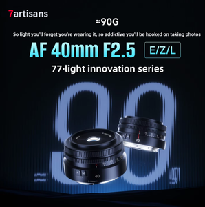 Objectif d'appareil photo 7artisans AF <span class=keywords><strong>40mm</strong></span> F2.5 plein format à mise au point automatique avec moteur pas à pas <span class=keywords><strong>STM</strong></span>, objectif fixe léger pour montures Sony E, Nikon Z et L - Product Image 1