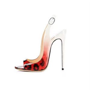 Zapatos de Tacón Alto de Charol para Mujer, Diseño Sexy, para Oficina, Negocios, Sandalias de Tacón de Aguja con Punta Abierta - Product Image 4