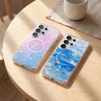 Étui magnétique créatif à motif coquillage dégradé et étoile de mer pour Samsung Galaxy S26 Ultra S25 Plus S24 FE, coque transparente antichoc