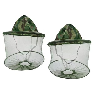 2 uds supervivencia al aire libre Anti Mosquito Bug Bee insecto malla sombrero cabeza cara proteger red cubierta viaje Camping Protector Camping sombrero - Product Image 1