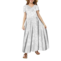 Nouvelle robe OEM personnalisée fête des mères-fille correspondant vêtements polynésienne Tribal imprimé bambin filles robe pour enfants