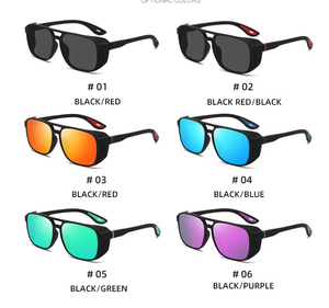 แว่นกันแดดโพลาไรซ์แบบเต็มกรอบสำหรับผู้ใหญ่ ดีไซน์แบบสองคานข้างโปร่ง กันฝุ่น สำหรับใช้งานกลางแจ้ง ขี่จักรยาน ขับรถ เหมาะสำหรับทุกเพศ - Product Image 5