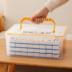 Boîte de rangement épaissie pour <span class=keywords><strong>Mahjong</strong></span>, cartes booster, transparente, portable, scellée, organisateur domestique - Product Image 4