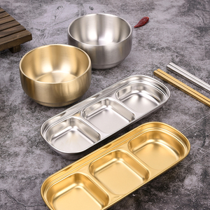 Juego de Cubiertos Coreanos para <span class=keywords><strong>Barbacoa</strong></span> de 6 Piezas, Acero Inoxidable Dorado, Vajilla de Lujo de Alta Calidad - Product Image 3