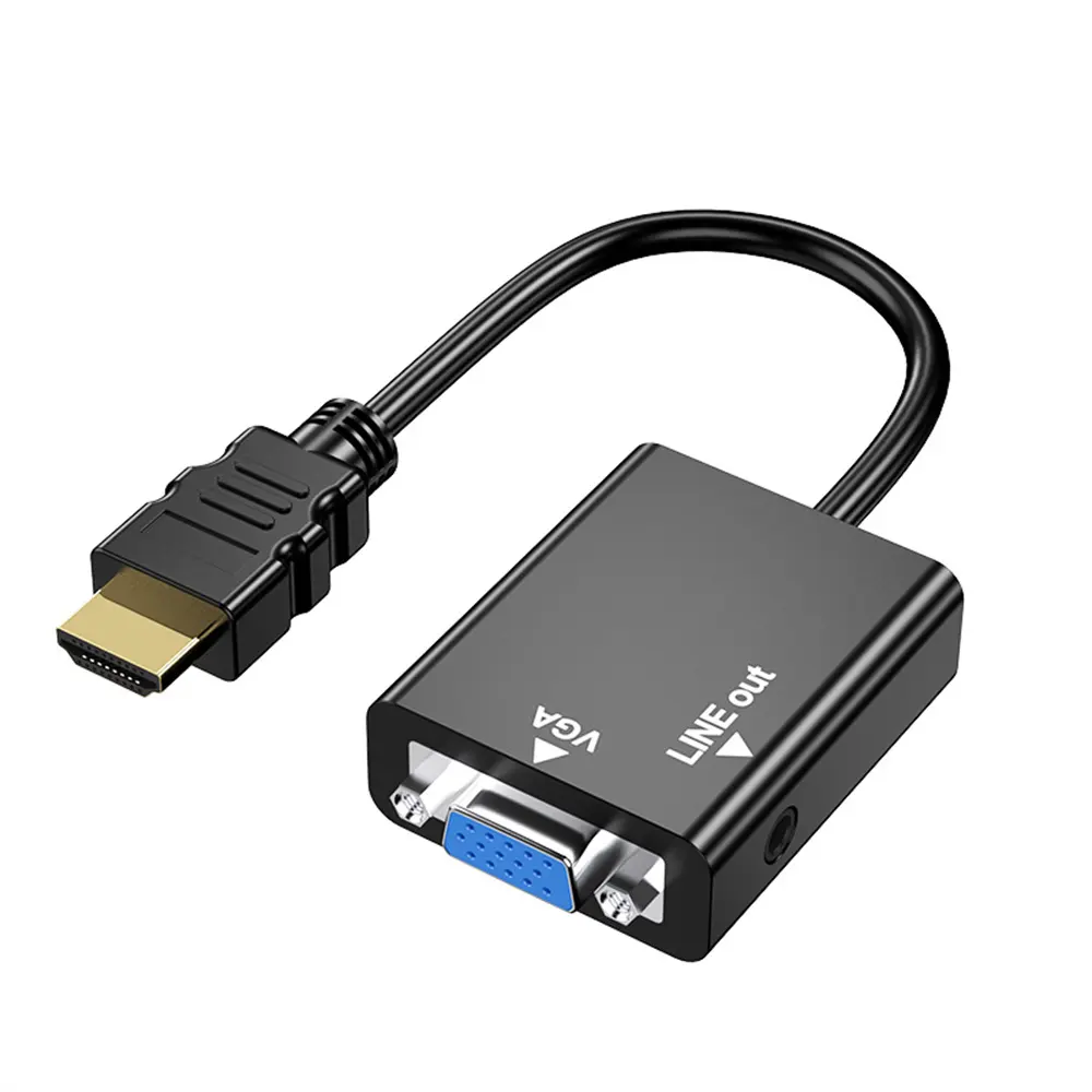 Top Supplier HD-MI To VGA Converter Cable With P2 Audio Output For PS4 PC Laptop tv Box To Projector Displayer