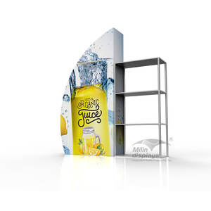 Milindisplays - Nuevo Diseño Modular de Expositor Plegable para Ferias Comerciales, Mesa de Recepción Portátil y Desmontable, Expositor de Promoción con Niveles - Product Image 6