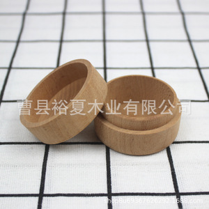 Round Wooden Jewelry <b>Box</b> Beech Wood Solid Wood Ring <b>Earring</b> Necklace Storage <b>Gift</b> Packaging Covered 2L Capacity - Product Image 4