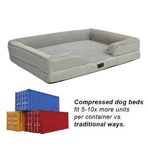 Etrip Lit pour animaux de compagnie en mousse à mémoire de forme orthopédique, canapé-lit en velours côtelé pour grands chiens, vente en gros - Product Image 1