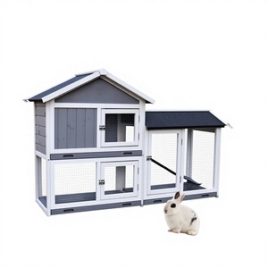 Casetta per Piccoli Animali con Pannello UV, Fondo Rimovibile, Rete Metallica, Vassoio Anti-Perdita - Gabbia per Conigli da Interno ed Esterno - Product Image 1