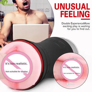 Male Sex Toys Airplane Cups Masturbation Cups Adult Toys Made Silicone Material Easy Clean Double-Headed Oral Sex Model - Product Image 1