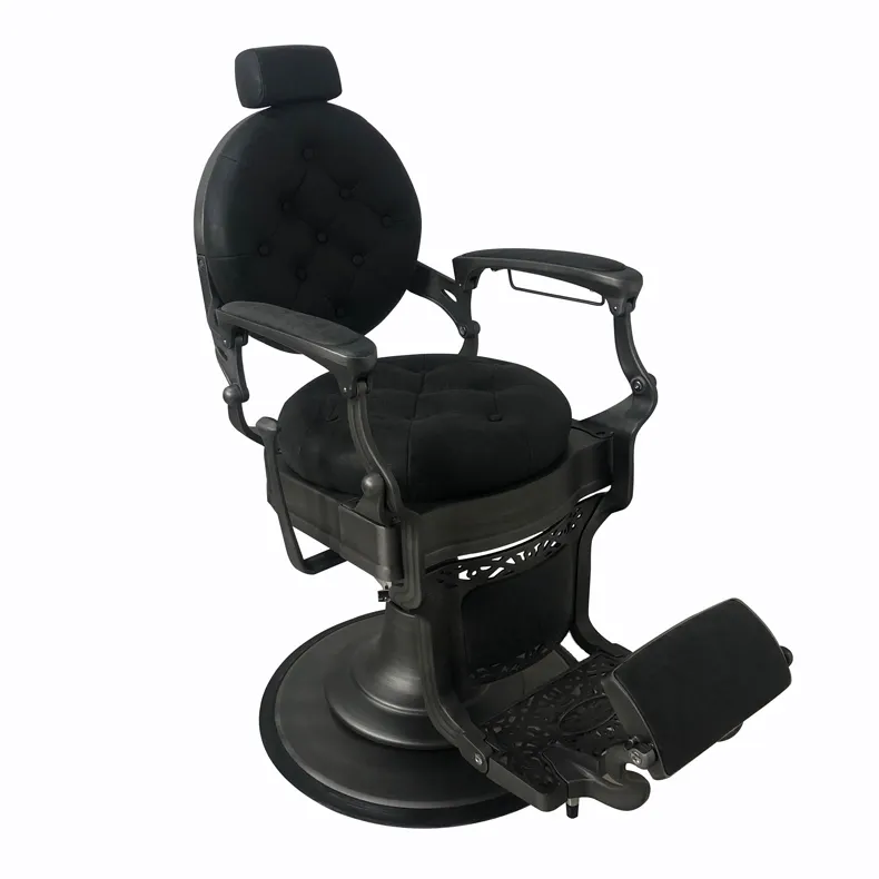 GL01 black barber chairs for barber store black chrome barber chair