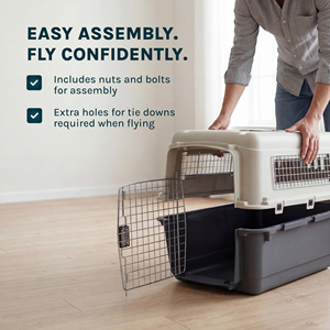 <span class=keywords><strong>Caisse</strong></span> de transport pour animaux de compagnie en PP robuste avec porte métallique, boîte de voyage aérienne pour <span class=keywords><strong>chien</strong></span>, économique et durable - Product Image 4