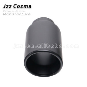 Terminale di <span class=keywords><strong>Scarico</strong></span> Universale in Acciaio Inox 304 a Doppia Parete, da 2,5 a 3,5 Pollici, Uscita Inclinata Arrotondata, Punta Singola Nera - Product Image 2