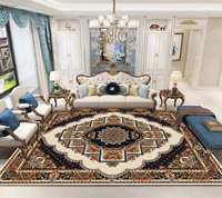 Tapis de salon moderne de haute qualité, fabriqué à la machine, respectueux de l'environnement, adapté aux animaux domestiques, en polyester, à motifs floraux bohèmes, résistant aux taches, antidérapant
