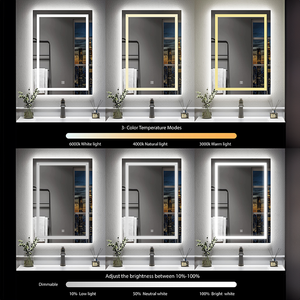 Muebles de Baño Sin Marco con LED, Conexión WiFi, Espejo <span class=keywords><strong>Antivaho</strong></span> con Bluetooth y Ajuste de Temperatura - Product Image 6