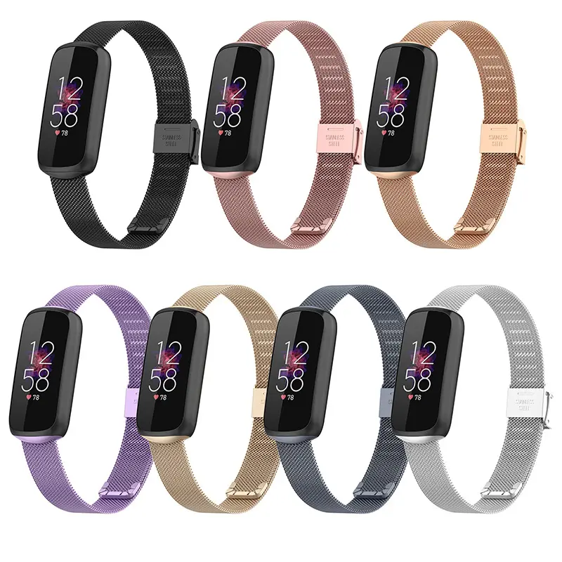 FitbitLuxe用ステンレススチールウォッチバンドメタルウォッチバンドメタルバックル交換用リストバンド