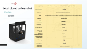 Robot café entièrement fermé Lebai, barista robotisé automatique, distributeur de café, corps métallique, code QR pour centre commercial, aéroport - Product Image 6