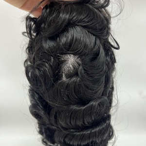 Sistema di Capelli Ultra Sottile per Uomini, Toupet 100% Capelli Umani, Attaccatura Invisibile, Base in PU, V-Loop, Resistente al Sudore, Traspirante, per Uso Quotidiano - Product Image 5