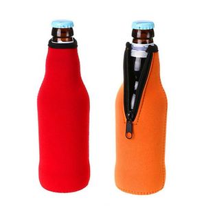 Custom 330M Beverage Protection Ice Bag Shockproof Neoprenel Beer <b>Bottle</b> Sleeve Cooler Jackets Holder With Zipper - Product Image 2
