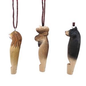 थोक अनुकूलित लकड़ी के पक्षी जानवर के आकार सीटी की लकड़ी नक्काशीदार हाथ से नक्काशीदार लकड़ी की सीटी - Product Image 2