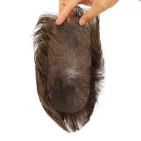 TOPUNIQUE 8''x10'' Complet en Dentelle Suisse Cheveux Indiens Remy Homme Perruque Prothèse Topper Patch Ligne Frontale en V