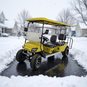 Carrito de Golf Eléctrico Amarillo de 4 Plazas con Techo Abierto, Carro Utilitario a Batería para Transporte en Hoteles y Resorts - Product Image 5