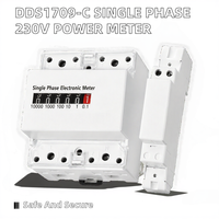 Meter Energi Elektronik Fasa Tunggal DDS1709 Penghitung kWh Digital DIN Rail 230V 40A untuk Penggunaan Rumah Tangga dan Industri