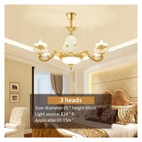 Lustre Lumineux, Lustre Européen en Cristal pour Villa, Hall, Salle à Manger Moderne, Chambre à Coucher, Lustre en Jade Naturel (6 Têtes)