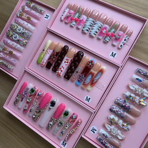 Uñas Acrílicas de Lujo Cuadradas a Presión con Pegamento y Puntas de Diamantes de Imitación, Logotipo Personalizado, Alta Relación Calidad-Precio, Caja de 10 Piezas - Product Image 4