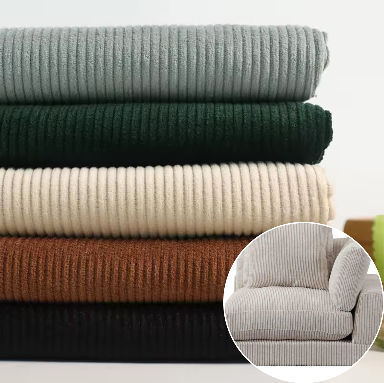 100% Polyester Micro Soft Corduroy Velvet Fabric Warp Knitted Home Textile Upholstery for Sofas Furniture Flame Plain Dyed