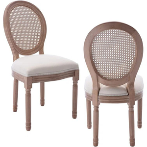 Chaise Louis <span class=keywords><strong>de</strong></span> style antique LUS-A003, alliant dossier en rotin et élégance classique pour des événements intemporels - Product Image 3