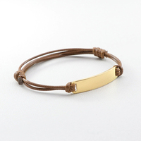 Pulseras Ajustables con Logotipo Personalizado, Barra de Acero Inoxidable, Cuerda de Nailon para Pulsera Trenzada