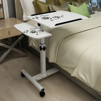 Bureau d'ordinateur portable pliable réglable en hauteur en bois NoYi pour la chambre à coucher, l'étude, table de chevet mobile pivotante et inclinable