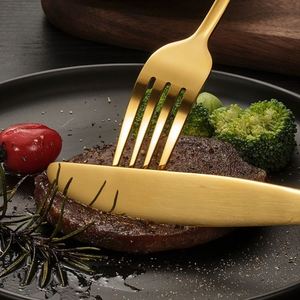Wholesale Classic 4-Piece Gold Stainless Steel Cutlery Set Conjuntos De Talheres <b>Flatware</b> - Product Image 4