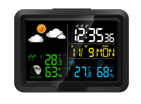 Estación Meteorológica con Pantalla LCD USB, Termómetro Digital Interior y Exterior, Higrómetro con Reloj Despertador, Material ABS, OEM, ODM